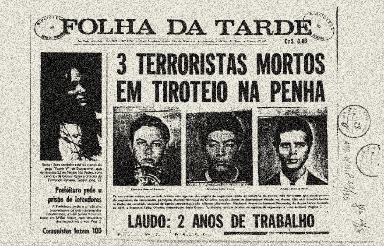 Jornal referente ao assassinato de Arnaldo