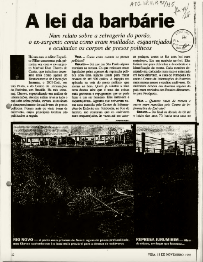 Jornal referente a Jota e ALN